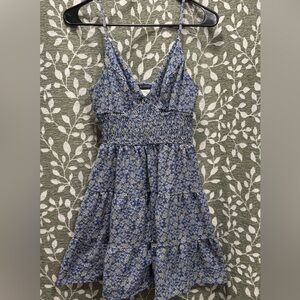 B. Smart Blue and Yellow Patterned Sun Dress
